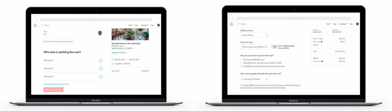 Airbnb erbjuden möjlighet att dela på notan