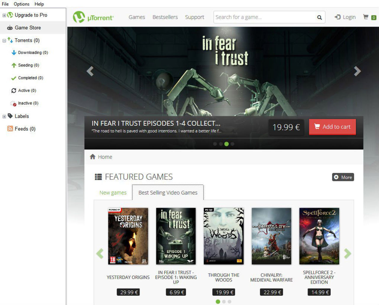 uTorrent lanserar spelbutik