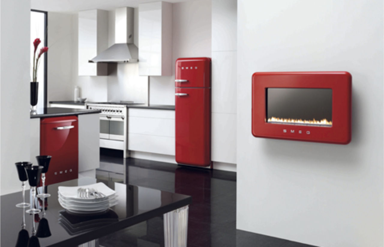 Gaseldad eldstad i retrostil från Smeg