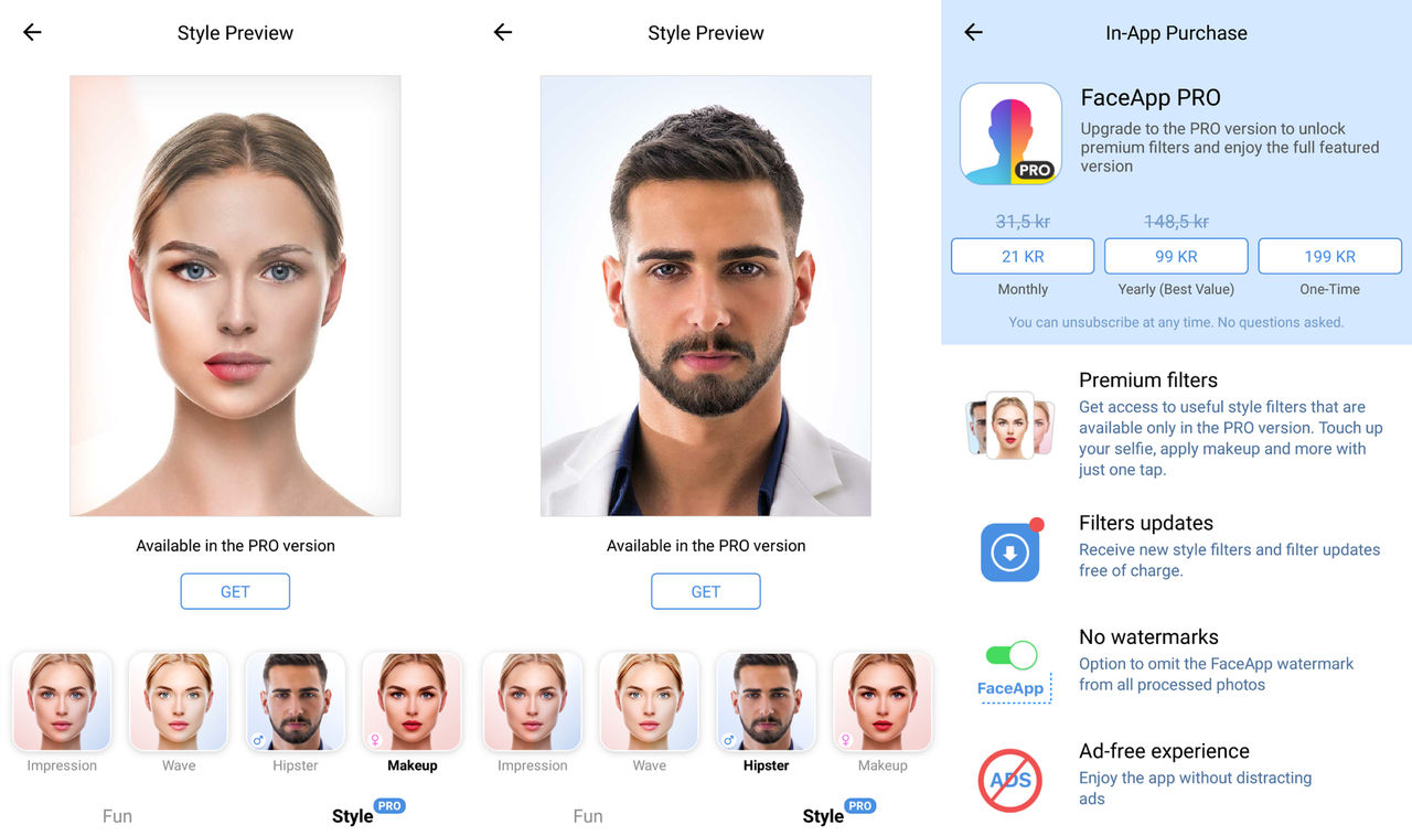 FaceApp har fått nya filter
