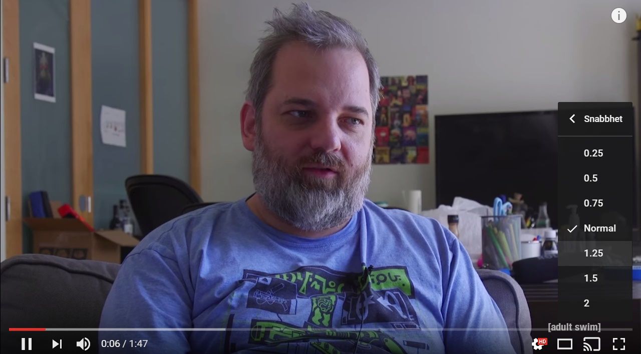 Hastighetsinställning på ingång i Youtube-appen