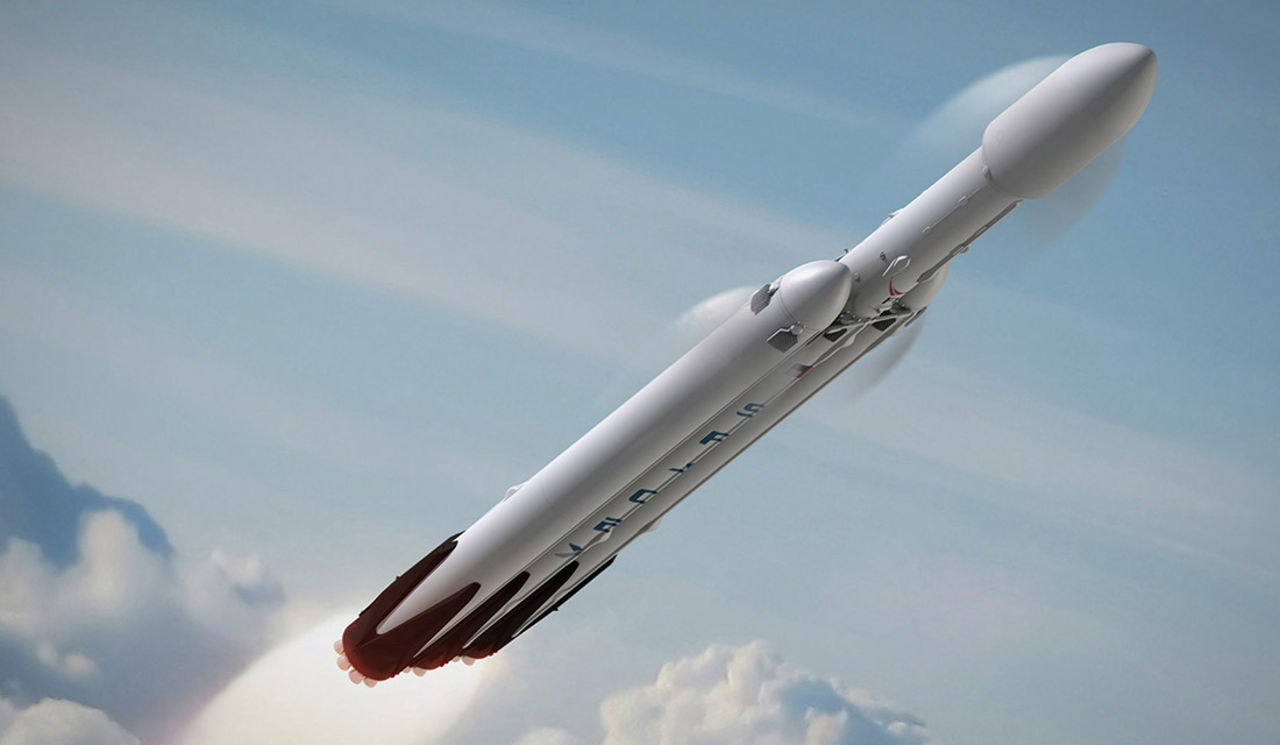 Så här kanske det ser ut när Falcon Heavy lämnar jorden