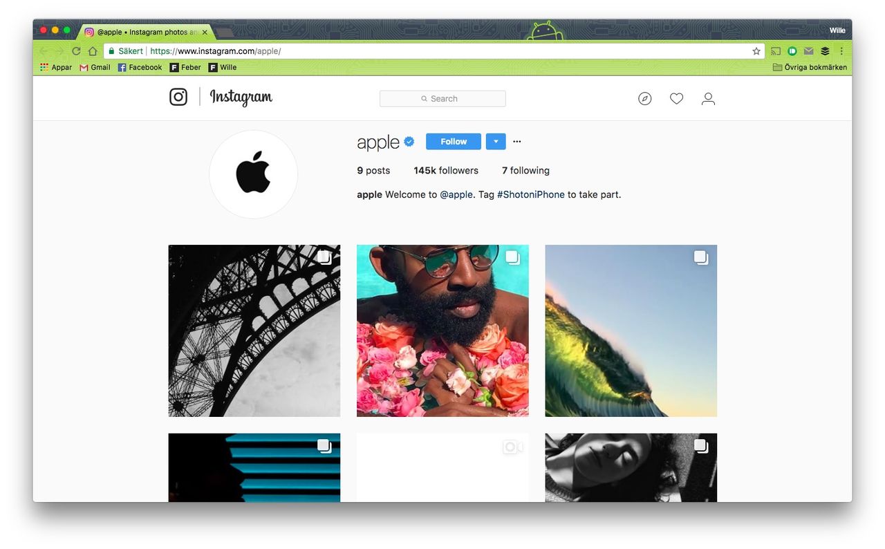 Apple gör sin debut på Instagram