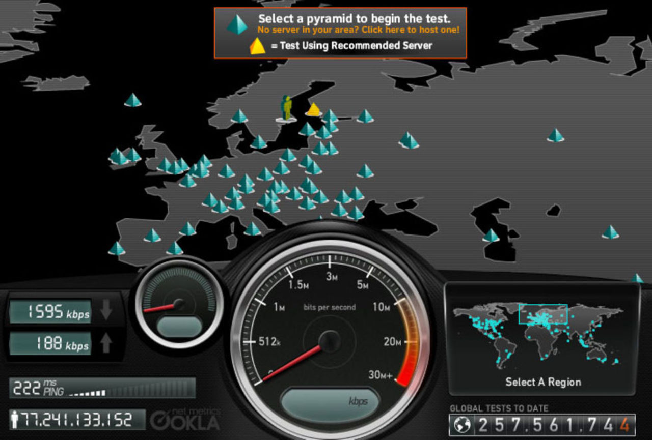 Testa bredbandets hastighet