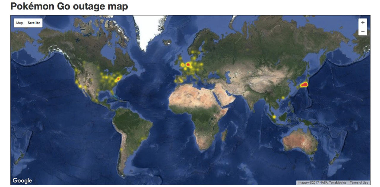 Tekniska problem för Pokémon Go under dagen