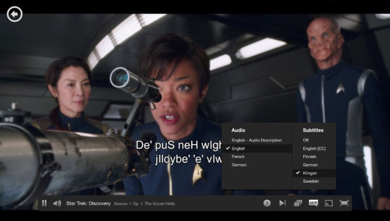 Kolla in Star Trek: Discovery med klingonska undertexter