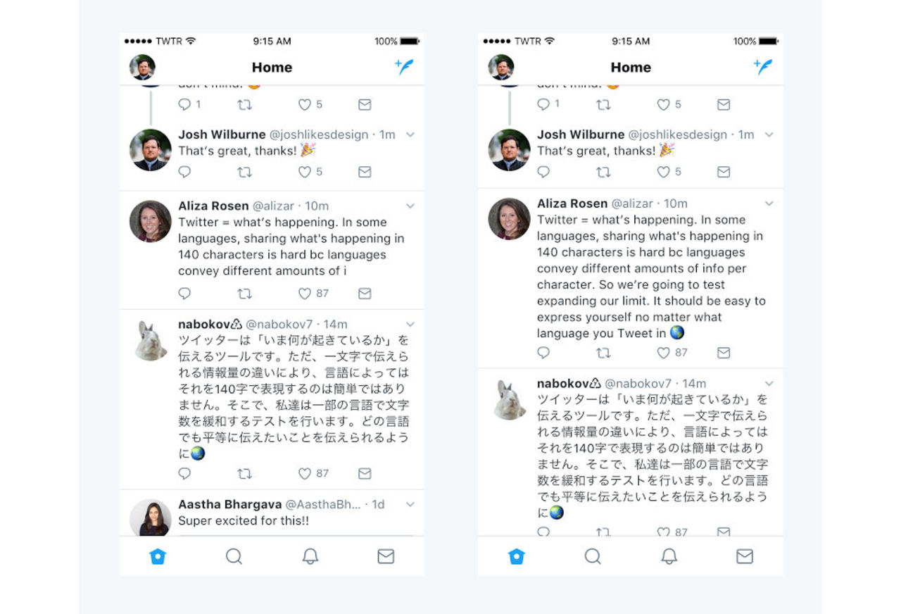 Twitter testar tweets med 280 tecken