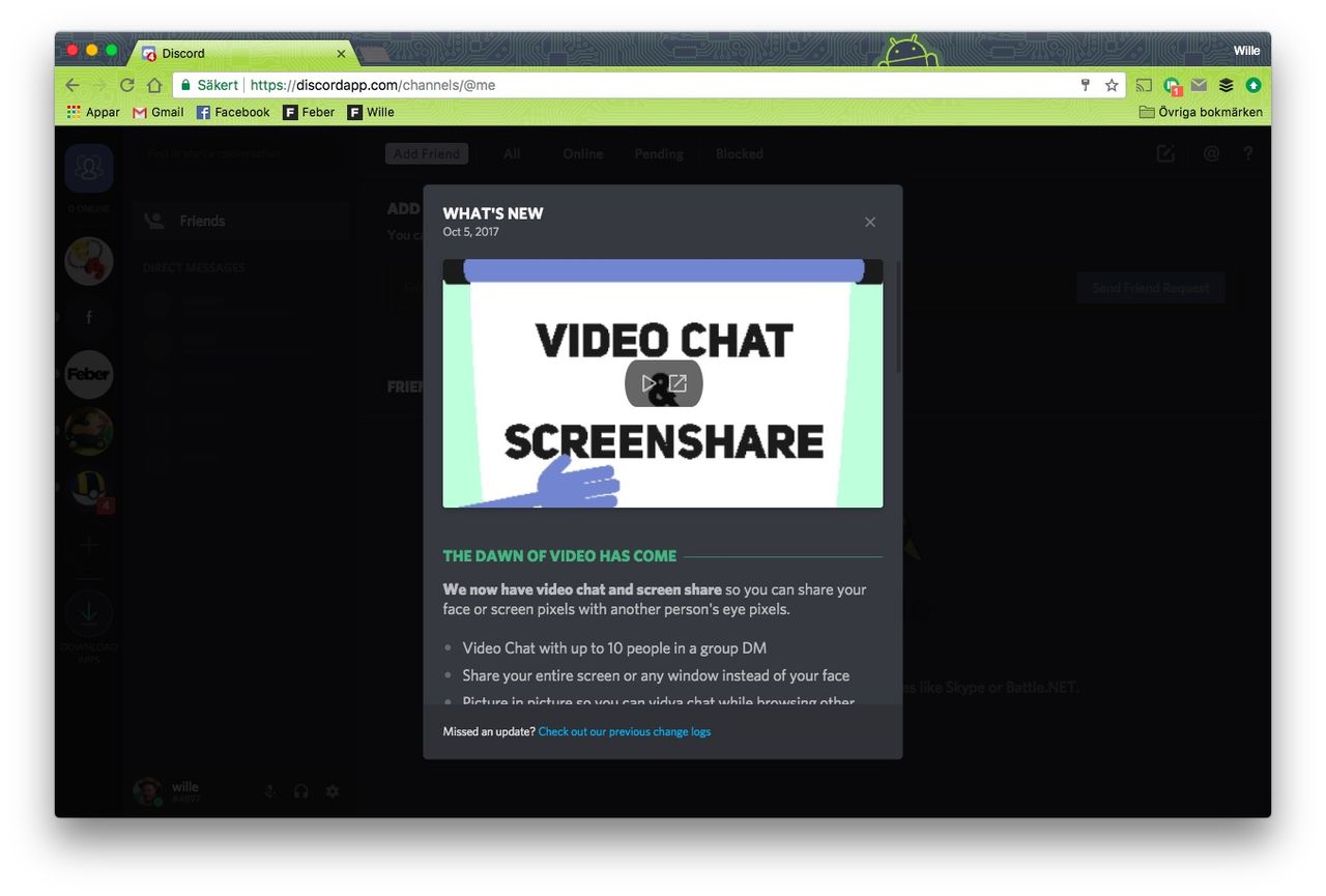 Discord får stöd för videochat