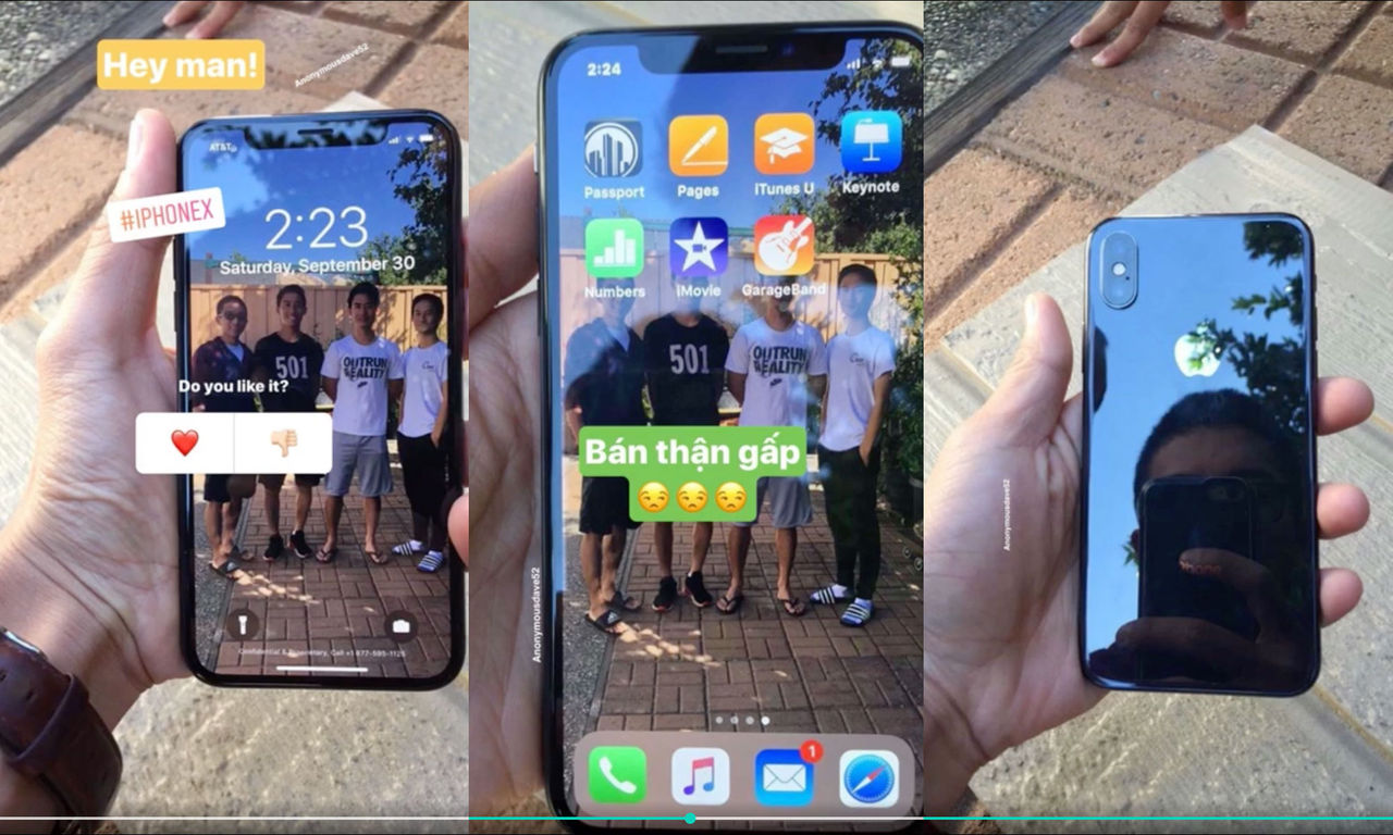 iPhone X sedd i det fria