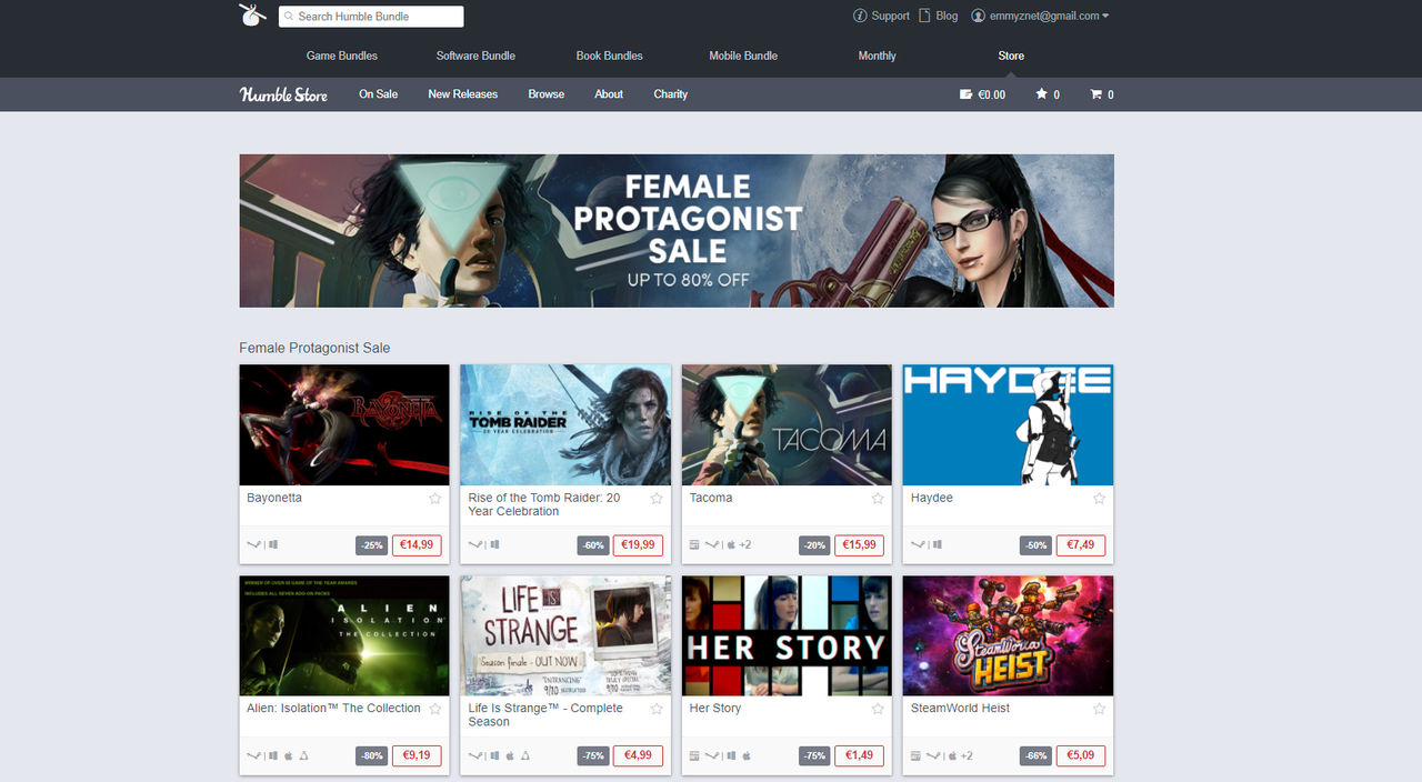 Kvinnliga karaktärer i fokus på Humble Bundle