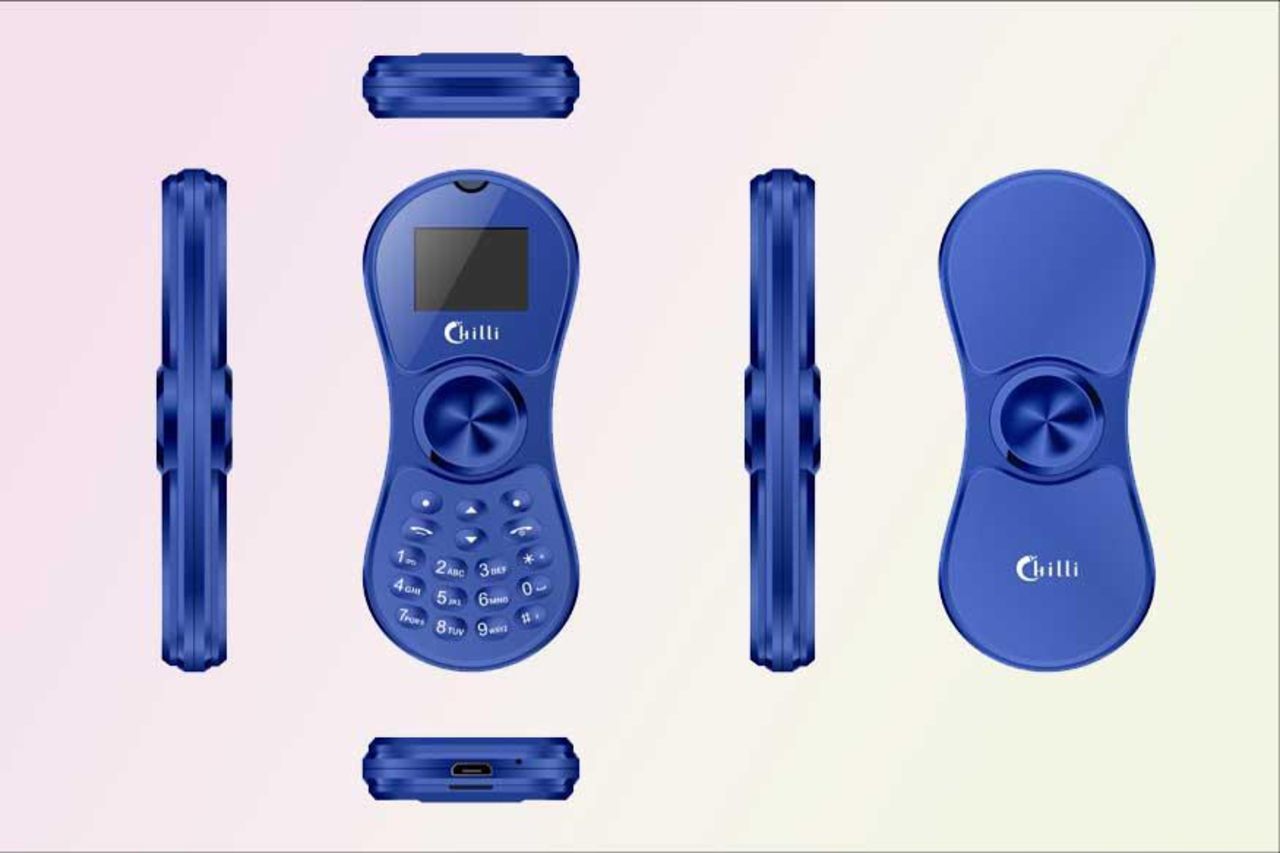 Mobiltelefon som också är en fidget spinner
