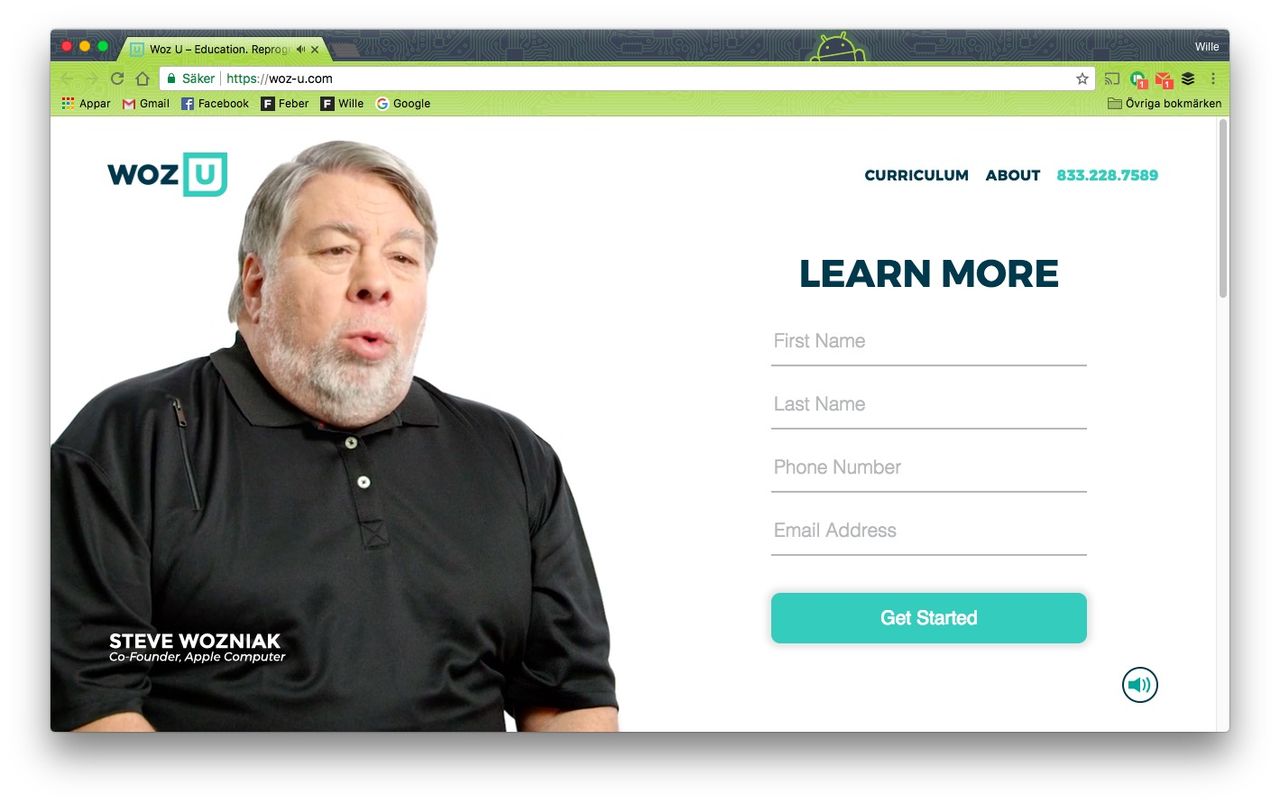 Steve Wozniak startar skolan Woz U