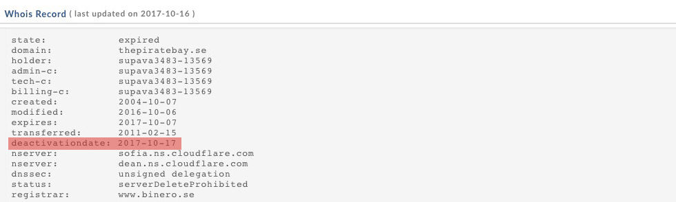 I morgon avaktiveras ThePirateBay.se