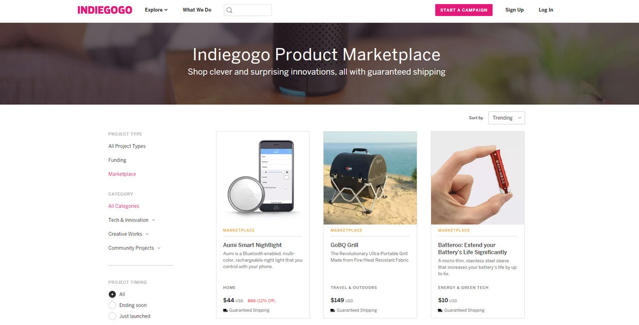 Nu kan kreatörer sälja produkter på Indiegogo