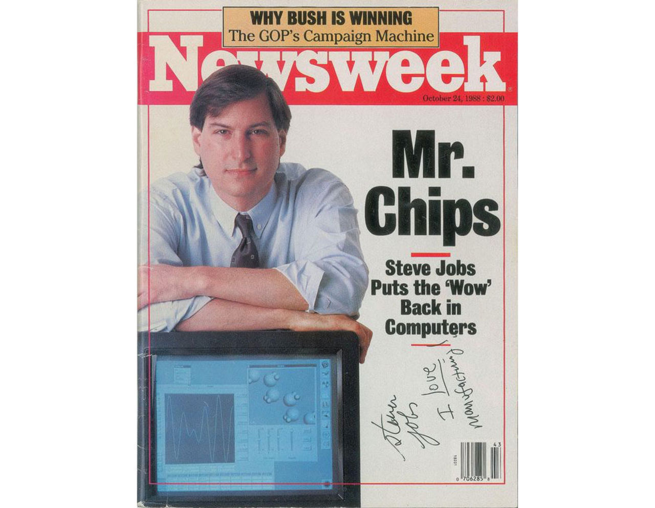 Tidning med Steve Jobs autograf såld på auktion