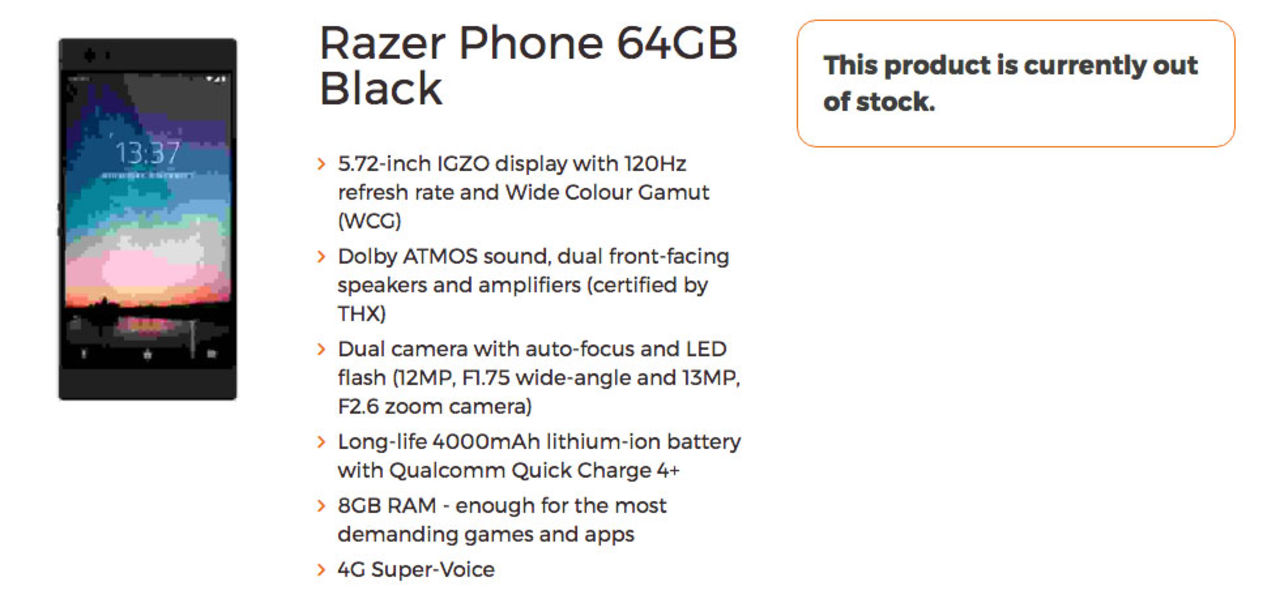 Specifikationer läckta för Razer Phone