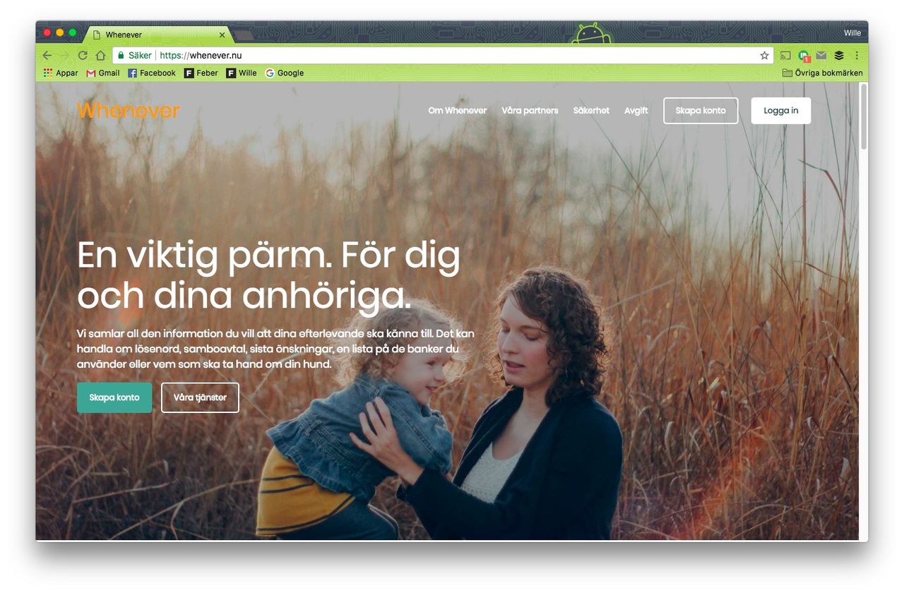 Whenever sparar information åt efterlevande