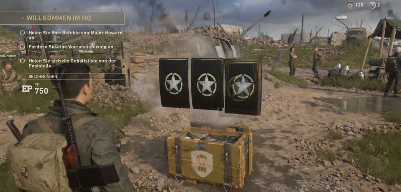 Så här ser det ut när man får loot-lådor i CoD: WWII