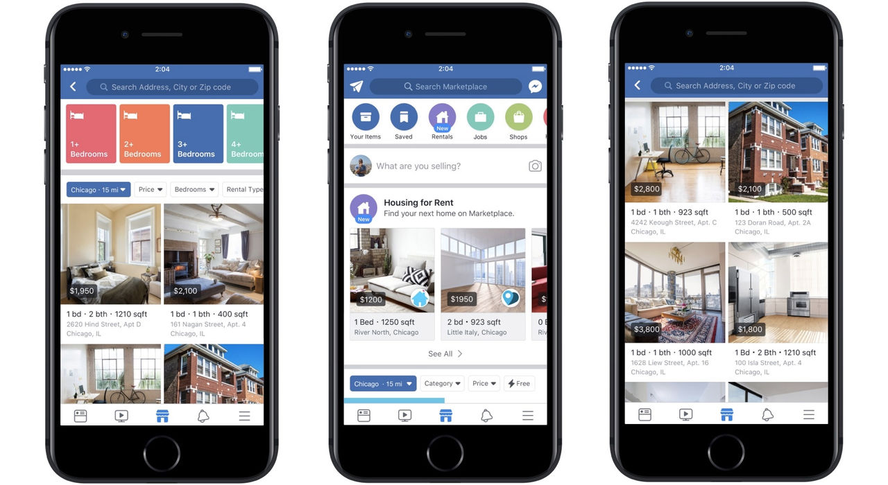 Facebook Marketplace börjar med bostäder