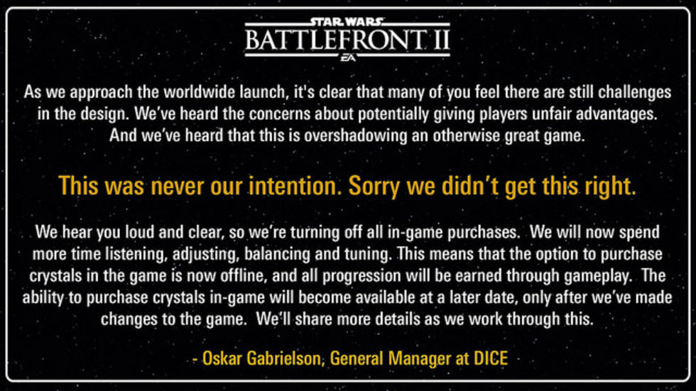 EA pudlar med Star Wars Battlefront II