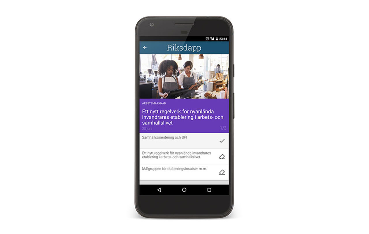 Få koll på vad som händer i Riksdagen med Riksdapp