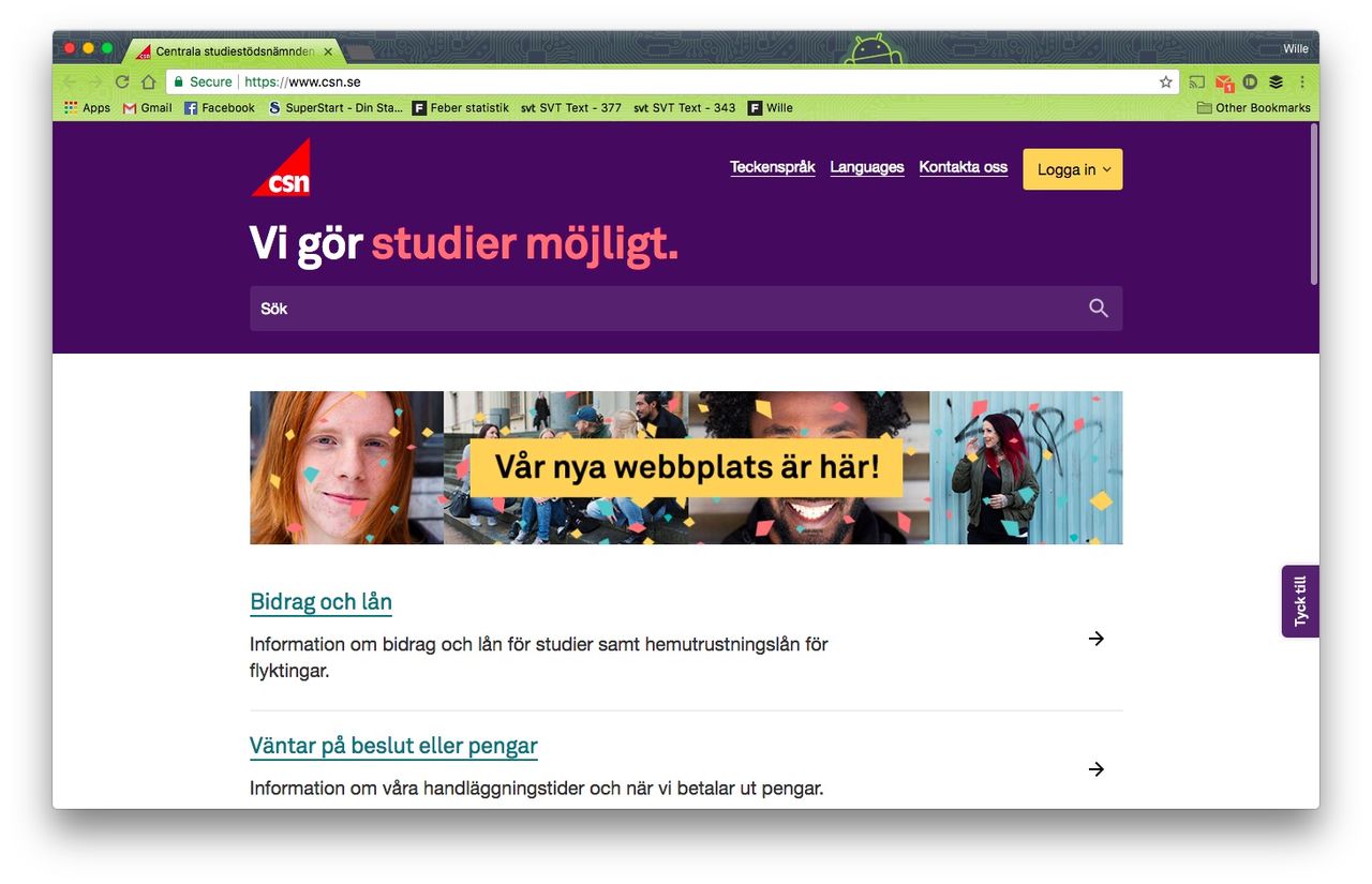 CSN har designat om sin webb