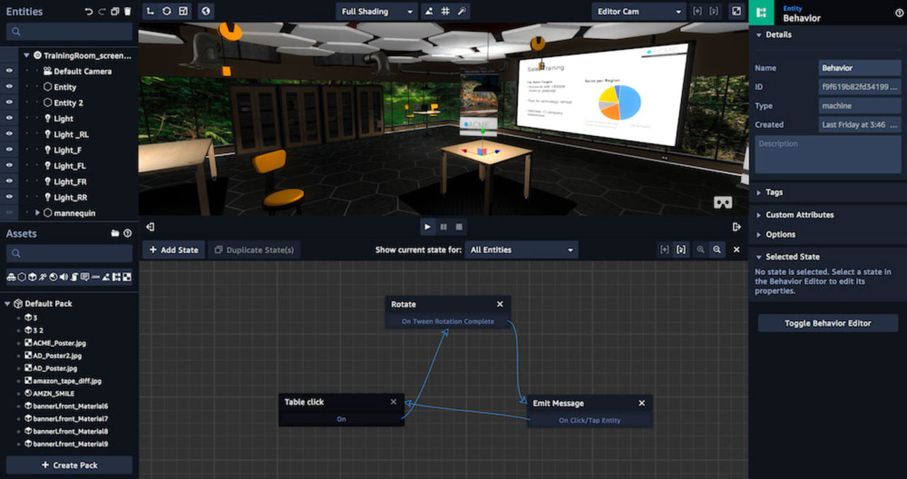 Skapa VR, AR och 3D-appar i Amazons nya tjänst Sumerian