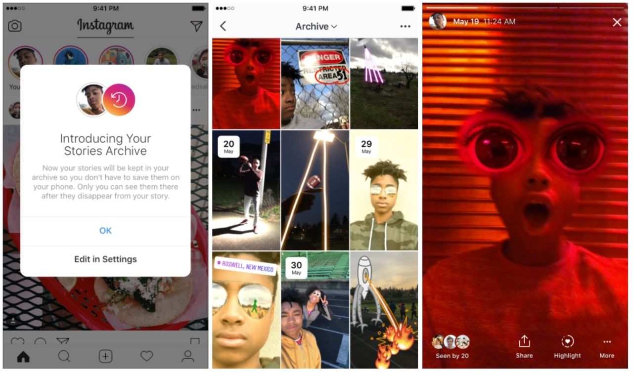 Instagram börjar spara story-inlägg automatiskt