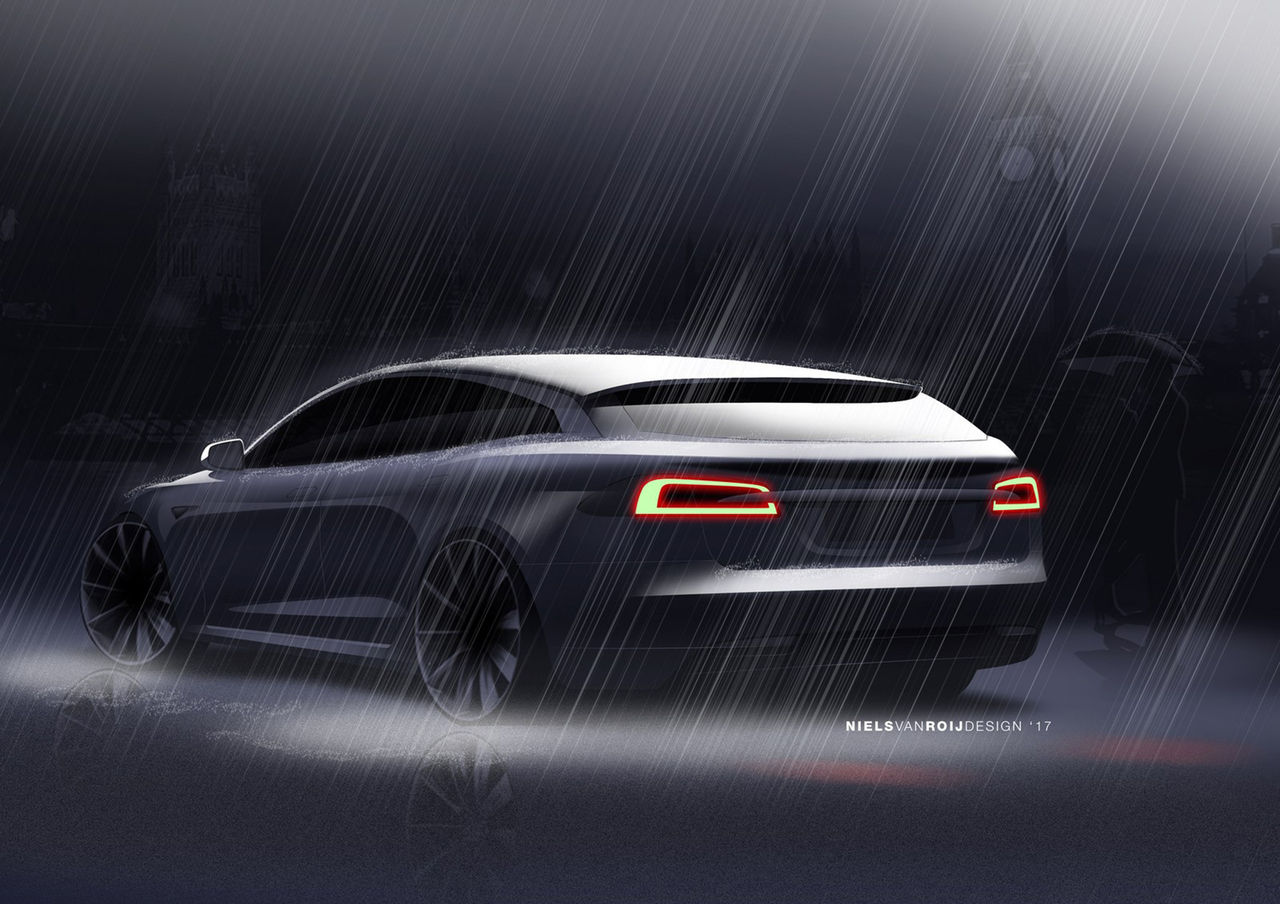Fler bilder på den nederländska Tesla-kombin