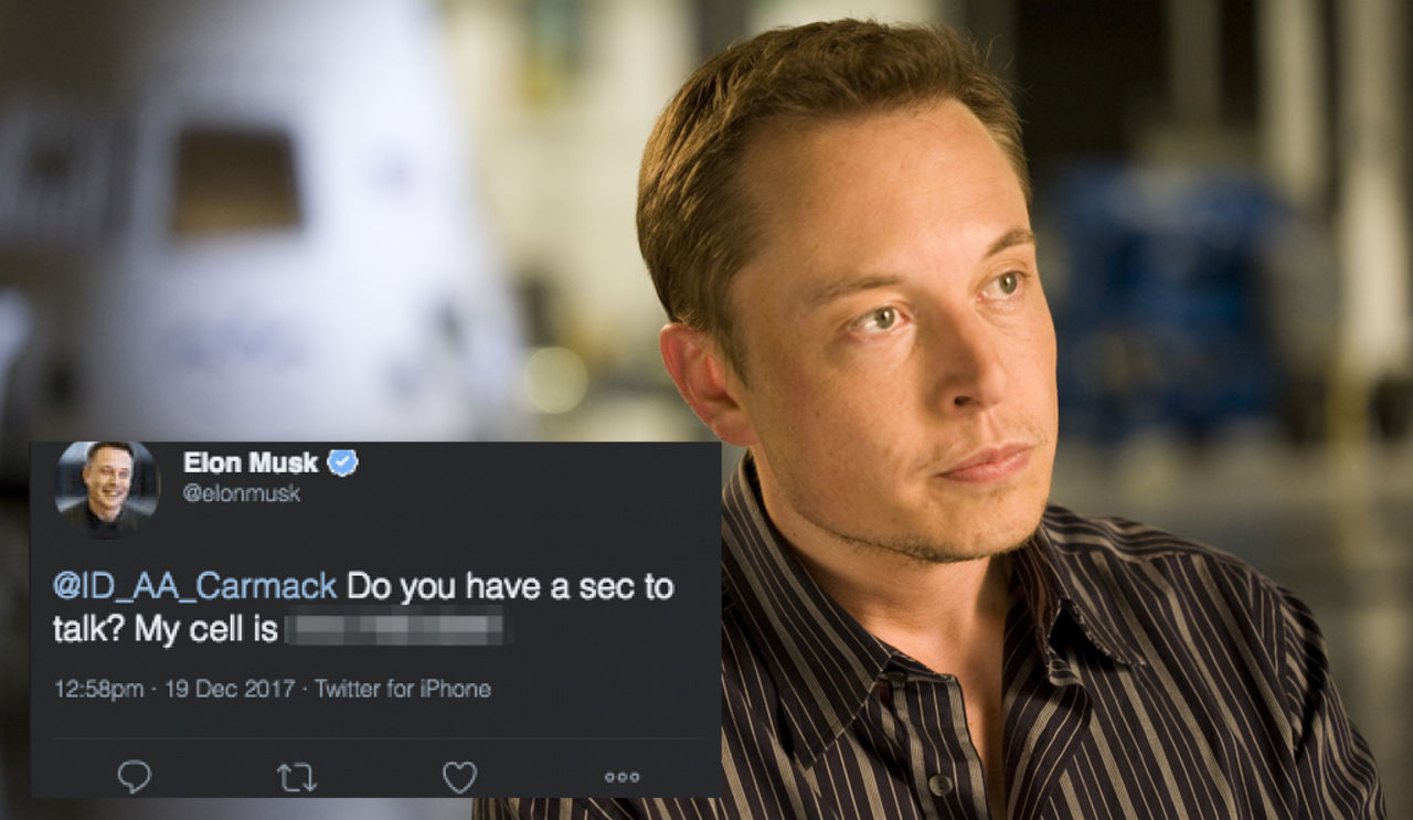 Elon Musk råkade twittra ut sitt telefonnummer