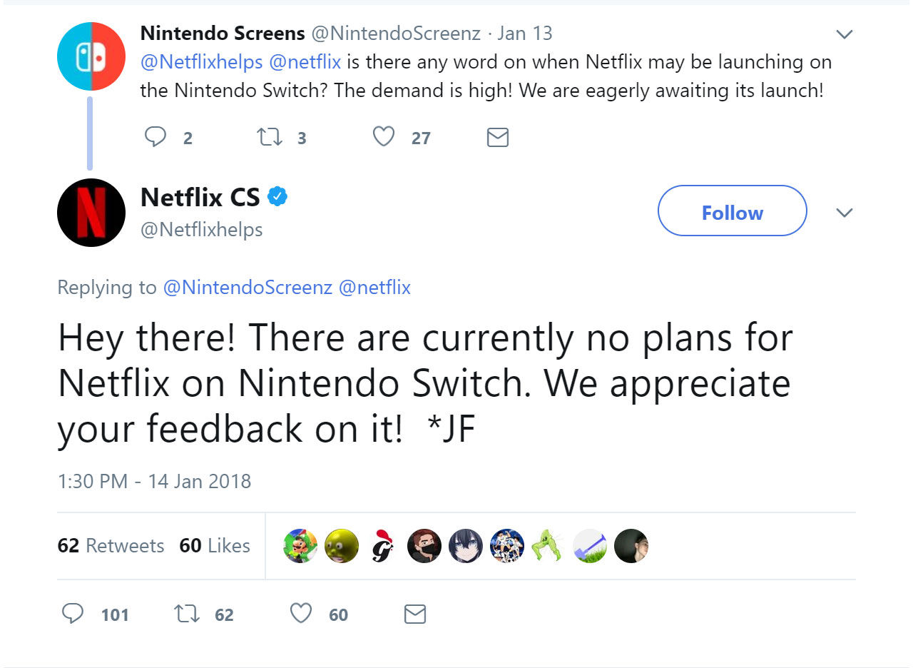 Netflix kommer inte till Nintendo Switch