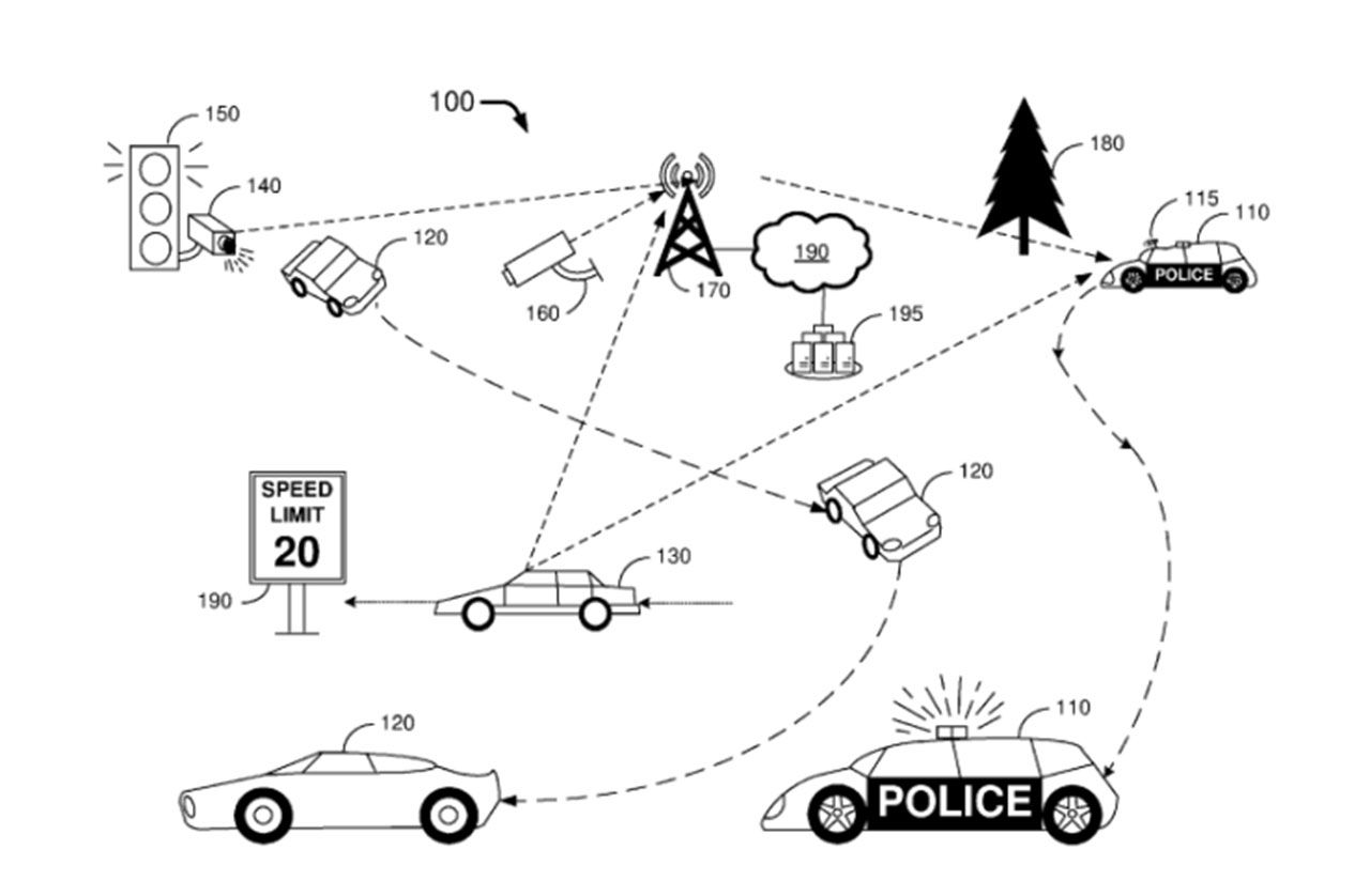 Ford har fått ett patent på självkörande polisbil