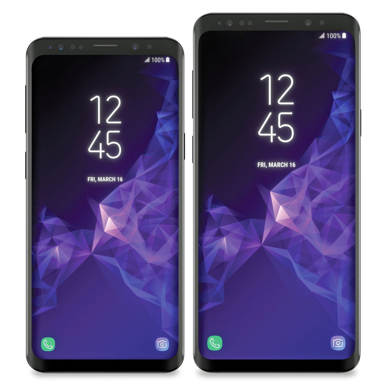 Framsidan av Samsung Galaxy S9 och S9+ läcker