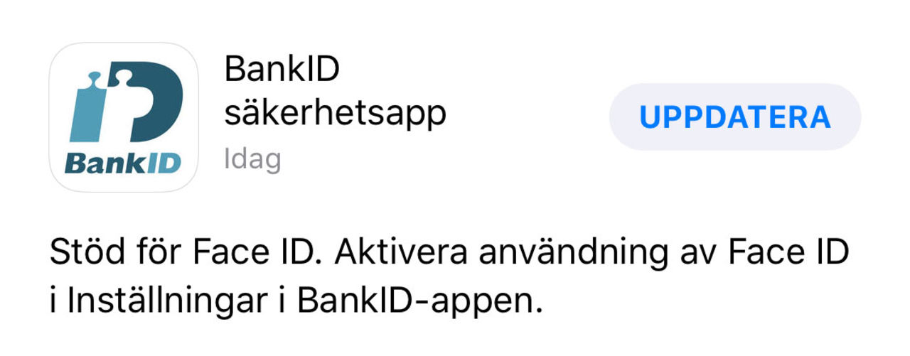 Nu funkar BankID med Face ID!