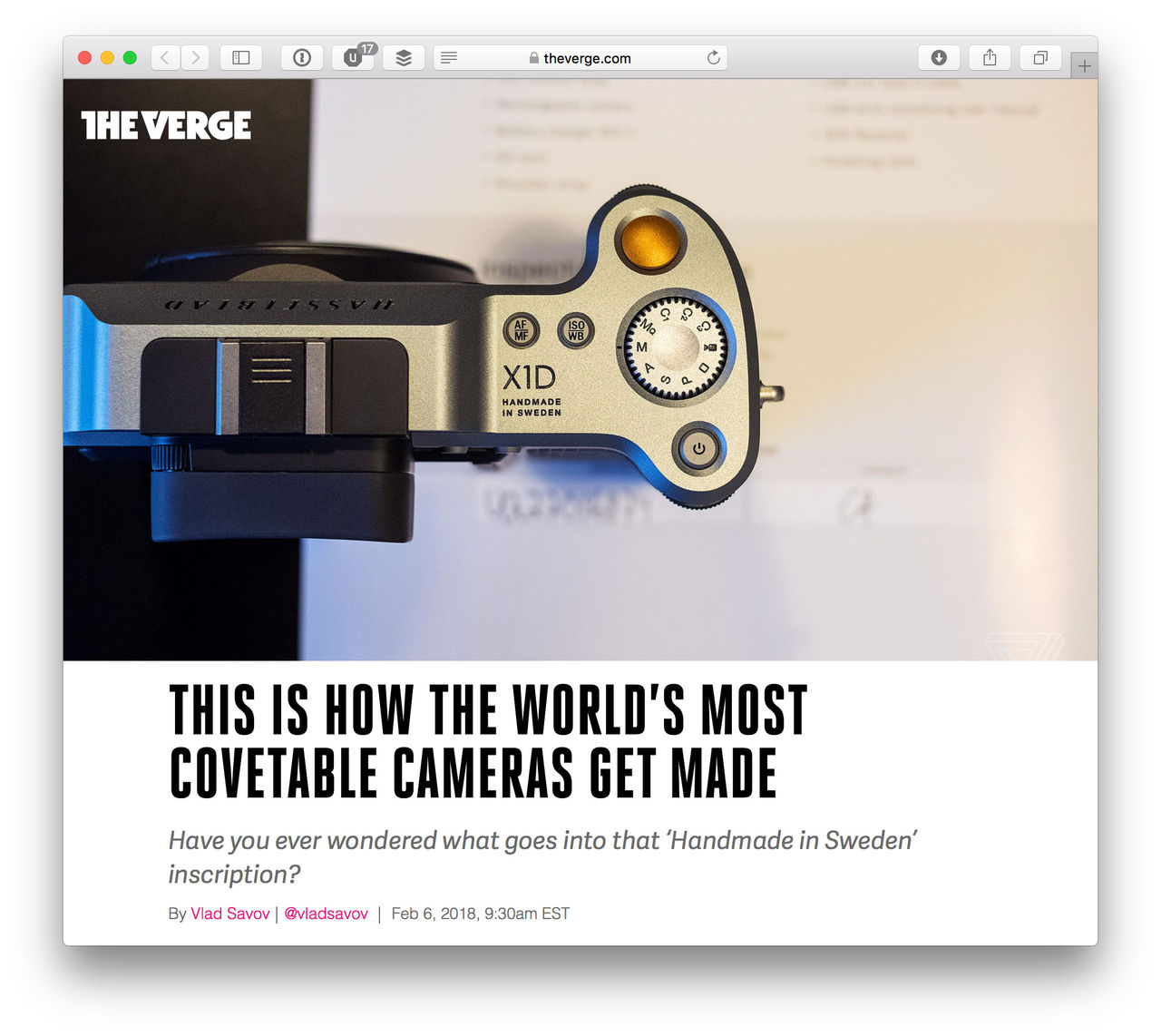 The Verge besöker Hasselblads fabrik i Sverige