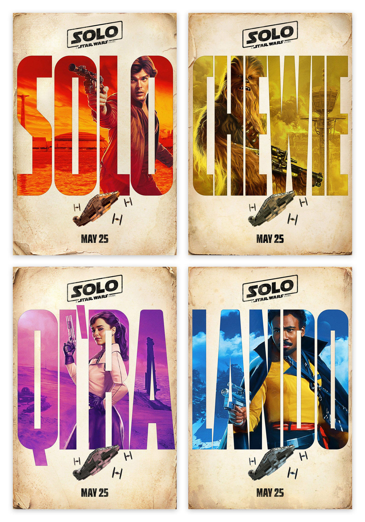 Fyra snygga posters för Solo