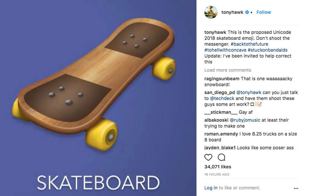 Tony Hawk ska fixa skateboard-emoji
