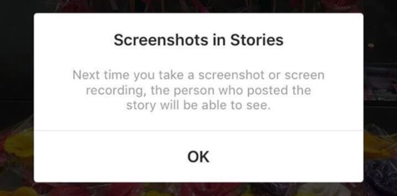 Instagram meddelar om någon skärmdumpar Stories