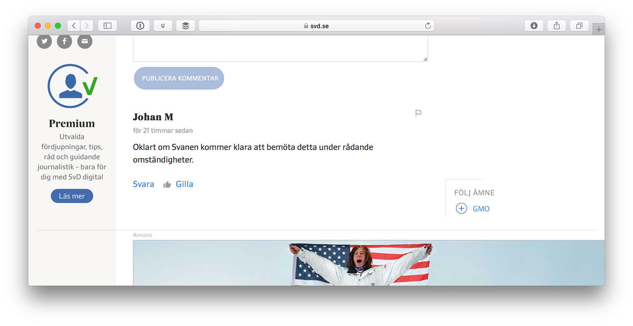 SvD börjar öppna upp för kommentarer