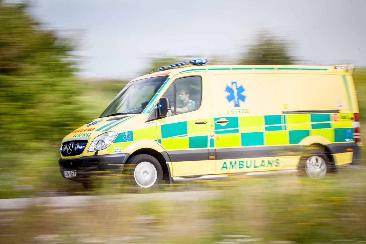 Q-park lappade ambulans under utryckning