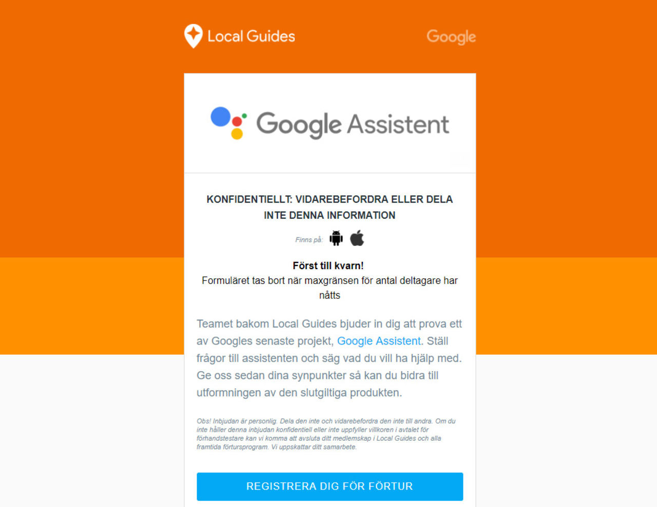Betaversion av Google Assistant på svenska på ingång