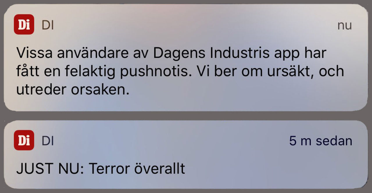 Dagens Industri push-failar
