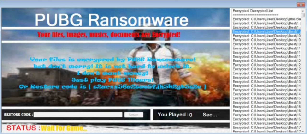 Nytt ransomware låser filer bakom PUBG