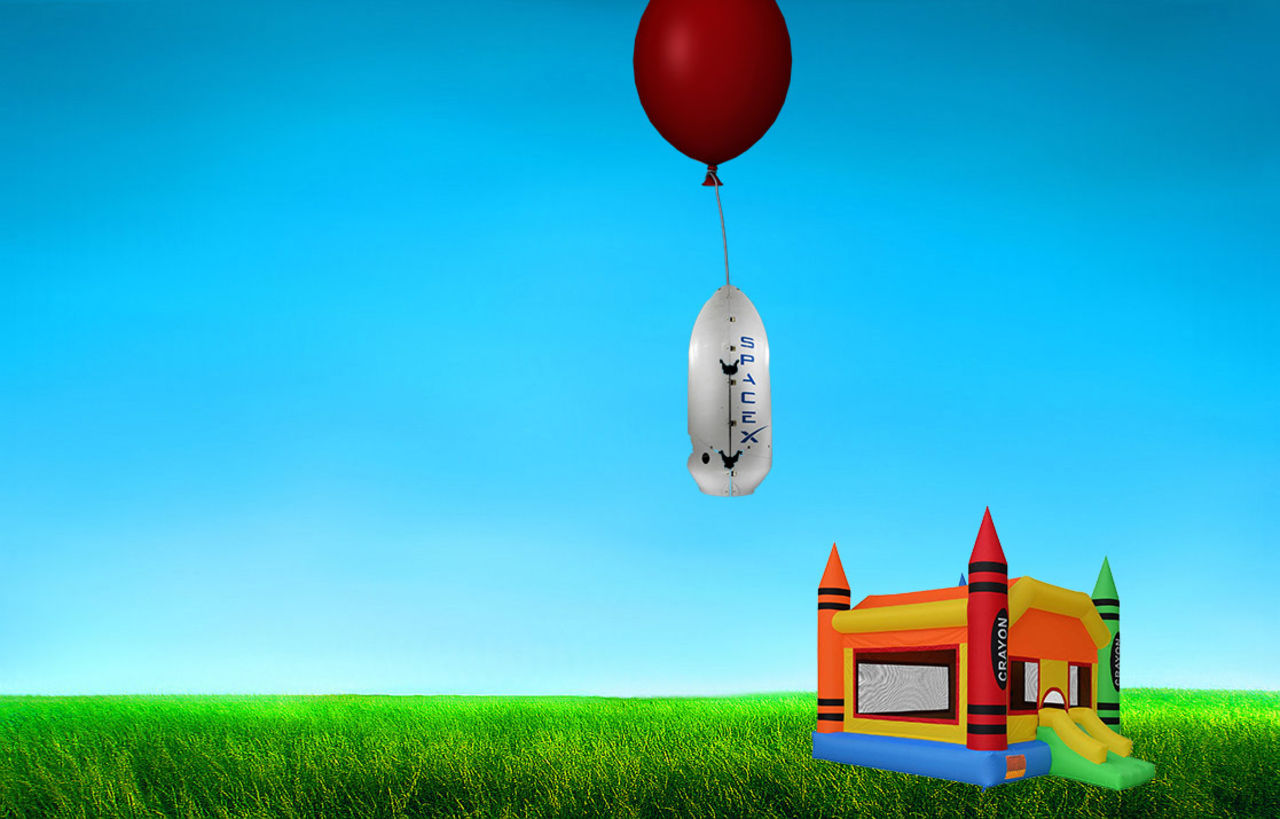 SpaceX vill landa raketkåpor med partyballonger
