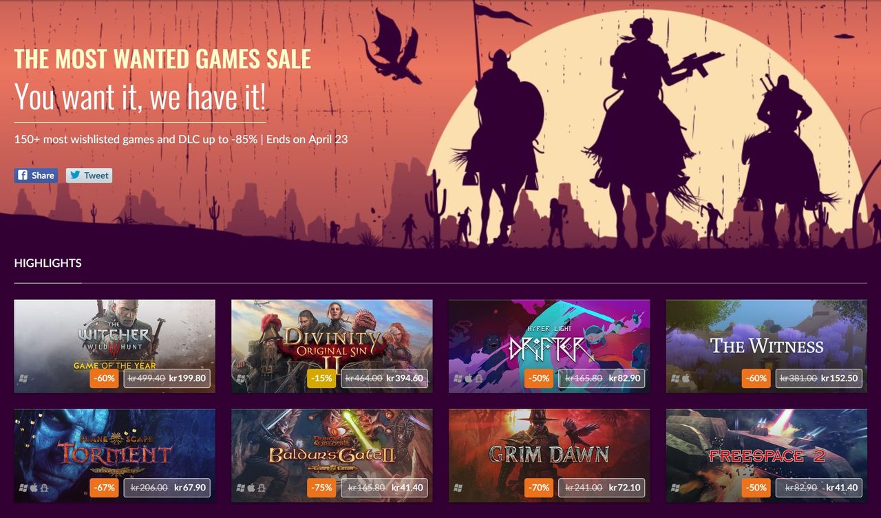GOG drar igång spelrea med favoriter