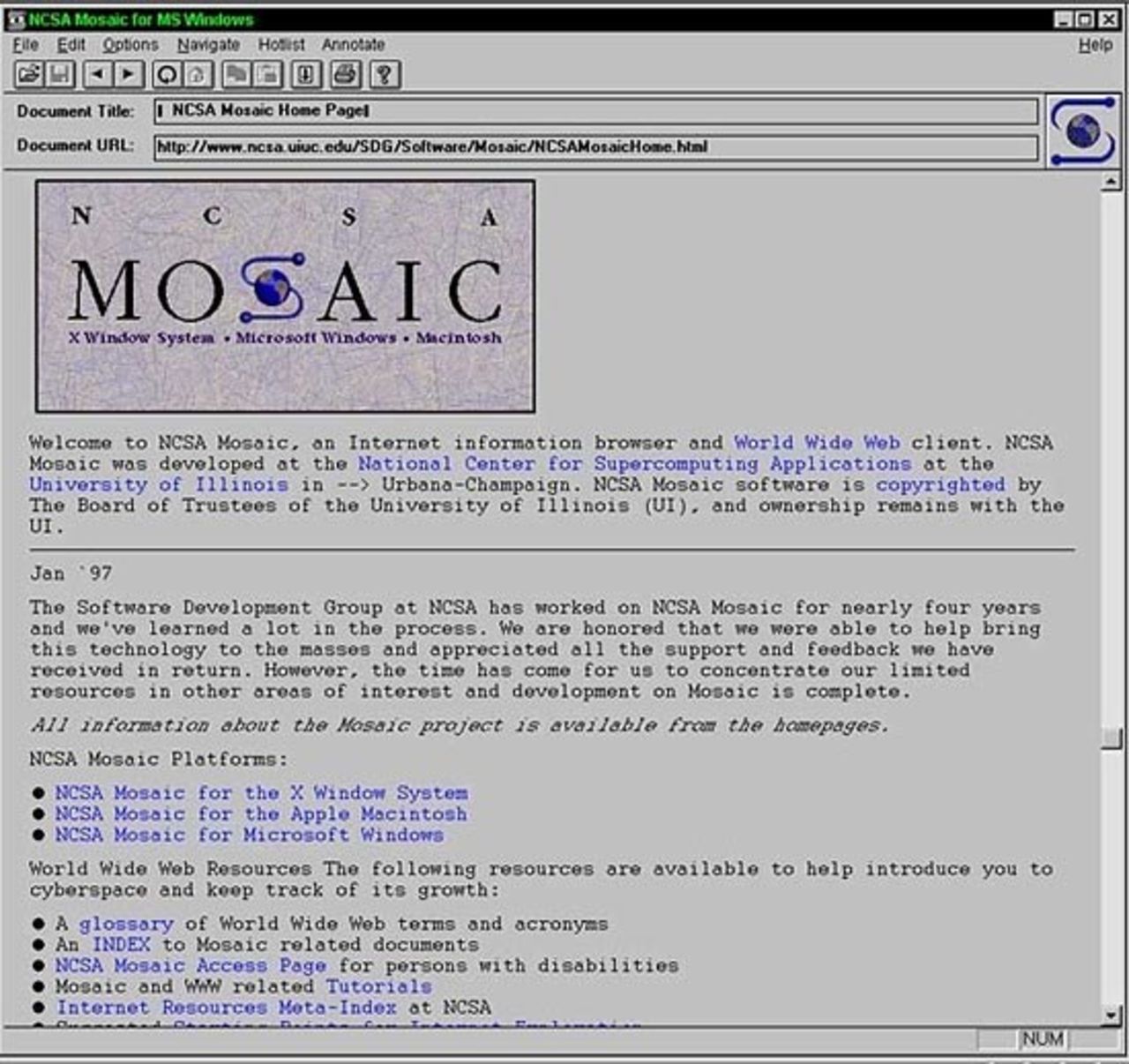 25 år sedan webbläsaren Mosaic släpptes