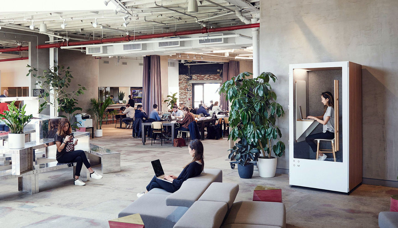 Room är telefonhytter för kontorslandskap