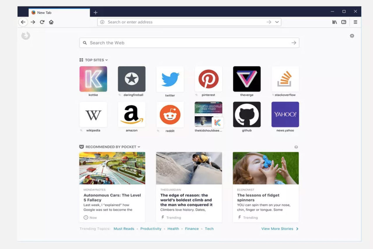 Webbläsaren Firefox börjar med annonser