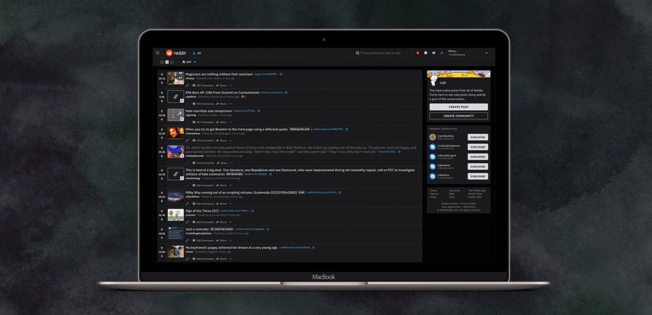 Reddit får nattläge