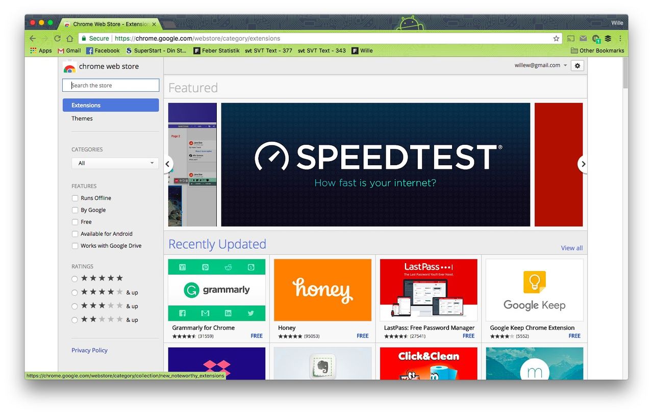 Tillägg till Chrome får ej installeras från webbplatser längre